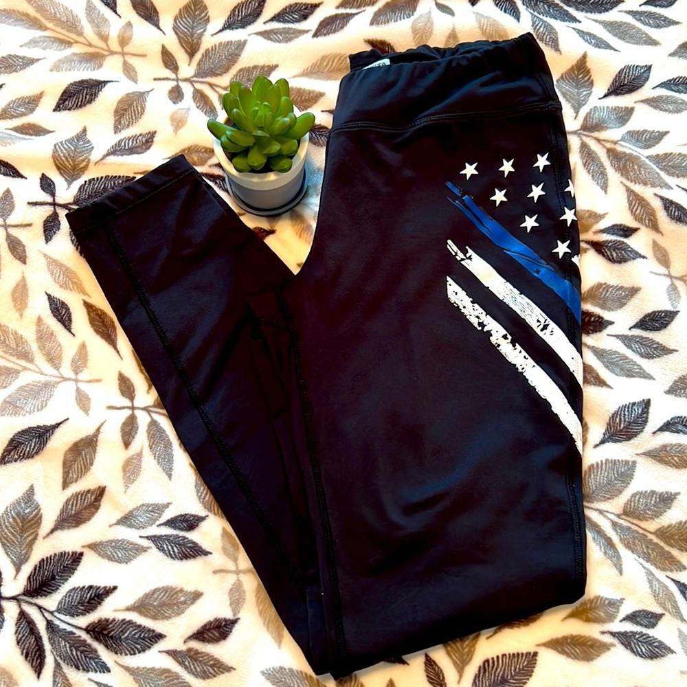 Women’s Thin Blue Line Flag Athletic Leggings *** MUST GO!!! ***